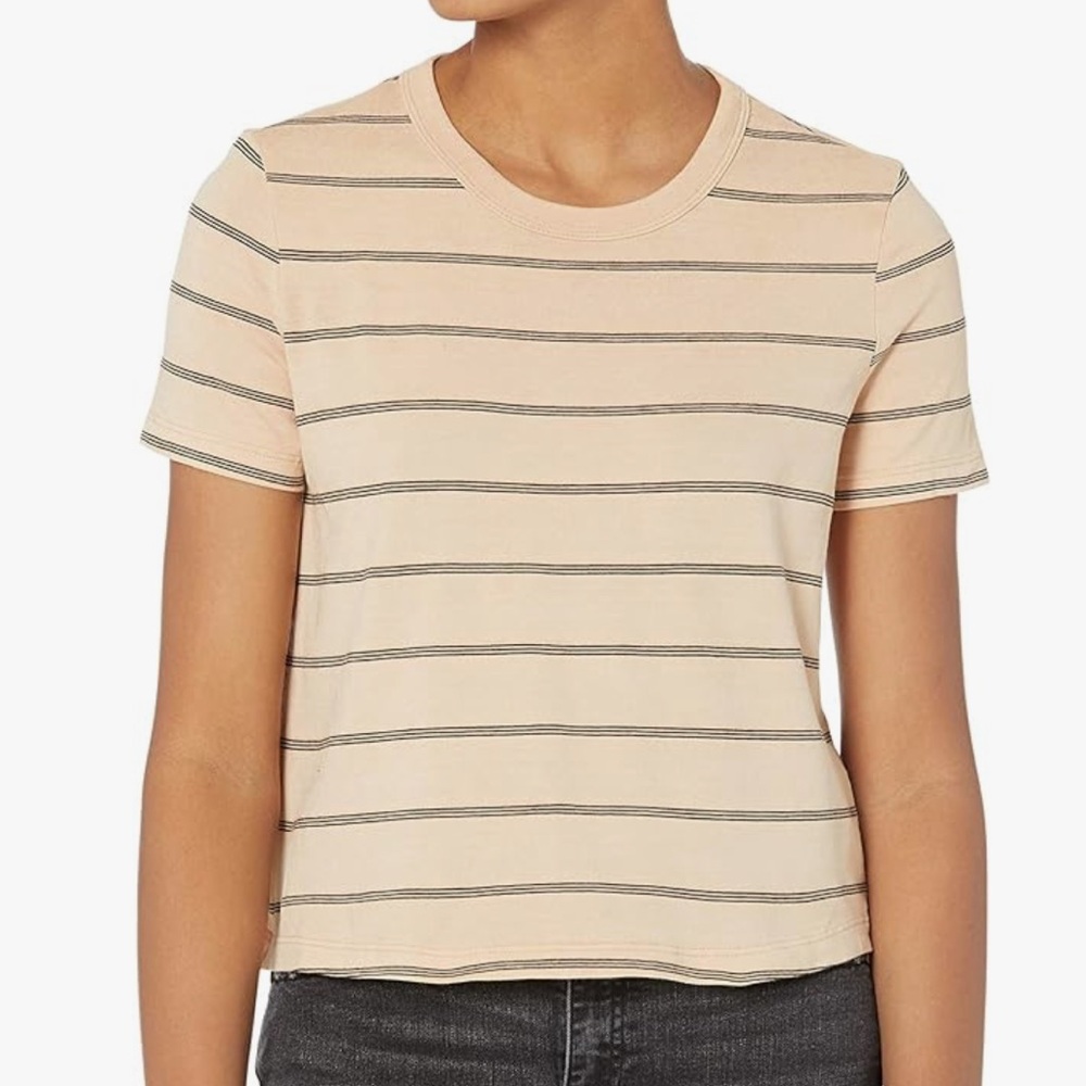 NWT AG Adriano Goldschmied Women's Del Rey Cropped Baby Tee XS